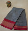 Dola Silk Saree Zari lines-Grey thumbnail