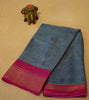 Dola Silk Saree Zari lines-Blue thumbnail