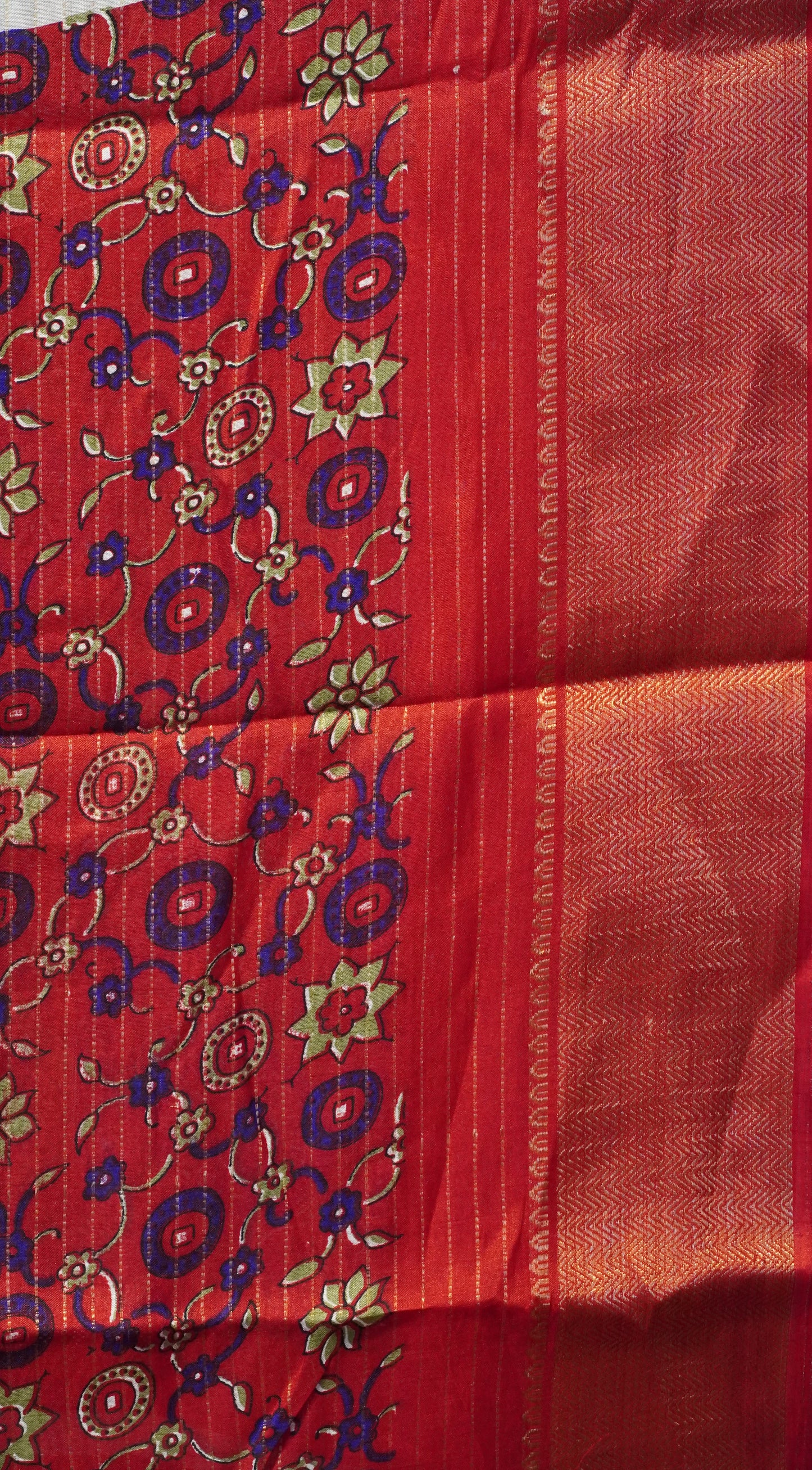 Dola Silk Saree Zari lines-Olive Green