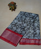 Dola Silk Saree Floral print-Grey thumbnail