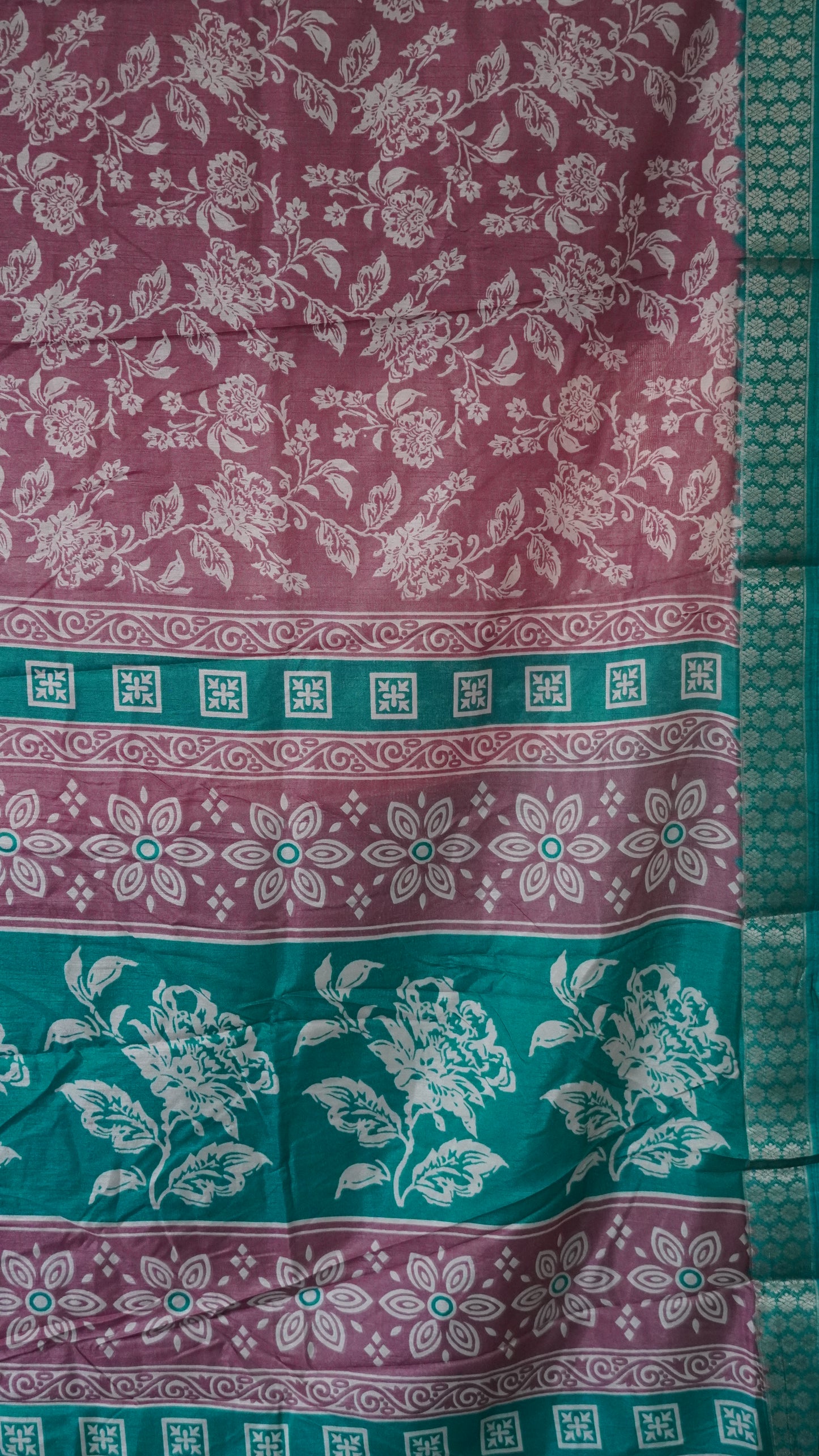 Dola Silk Saree Floral print-Mauve