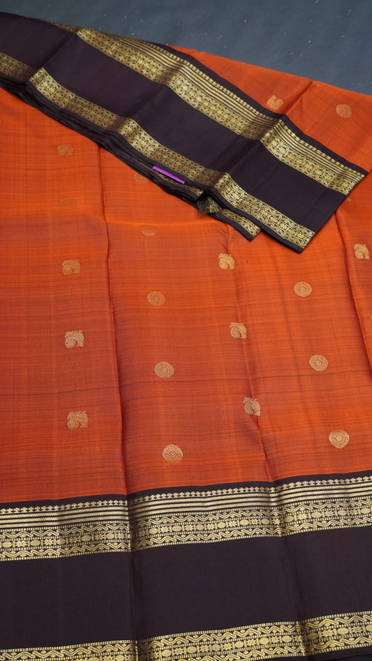 Pure Kanjivaram Silk Saree - Rettapet Mayil Butta Honey