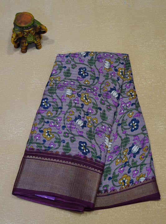 Dola Silk Saree Floral Zari Lines-Pink