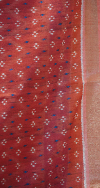 Dola Silk Saree Ikkat Print-Black
