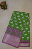 Dola Silk Saree Elephant Print-Green thumbnail