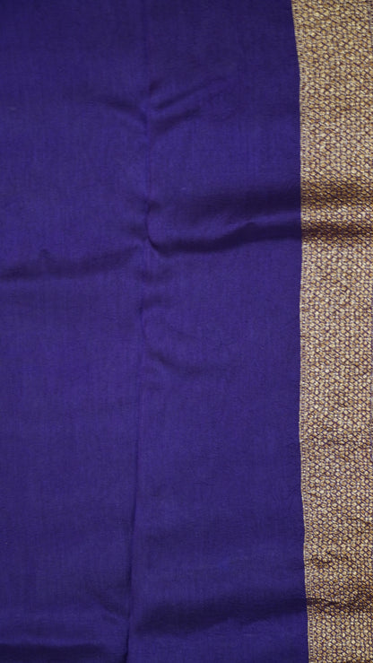 Banarasi Tussar - Tower Border Purple