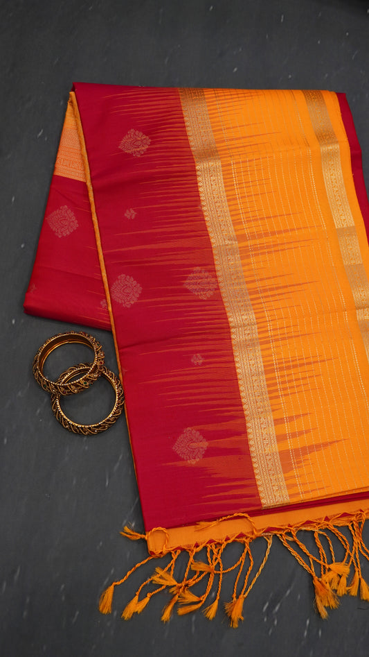 Pure Soft Silk Saree - Rettapet Rani Pink