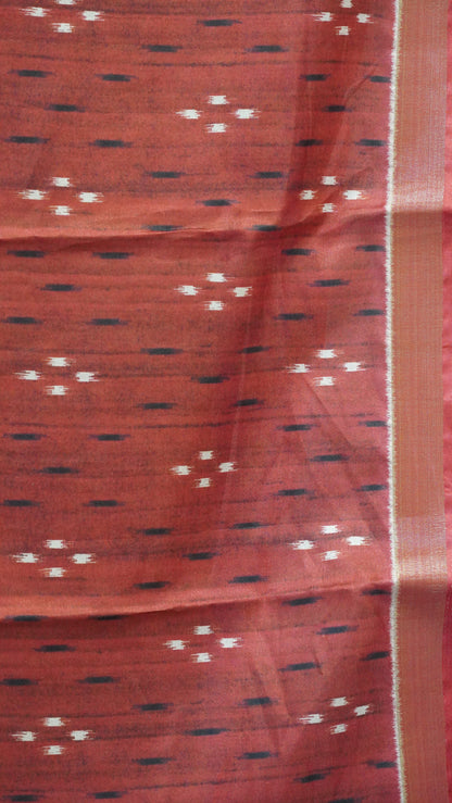 Dola Silk Saree Ikkat Print-Green