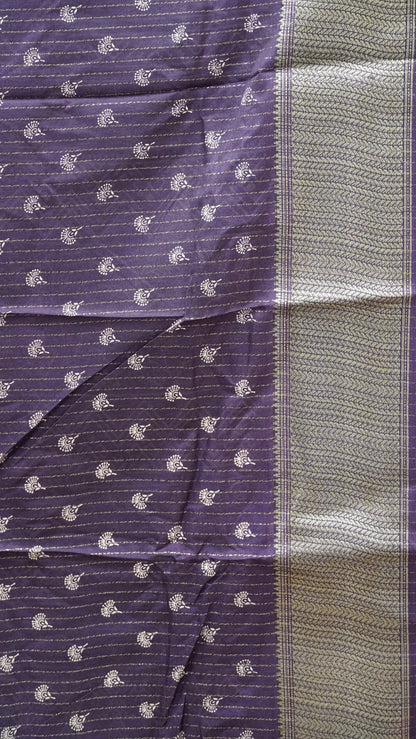 Dola Silk Saree Zari Lines-Purple