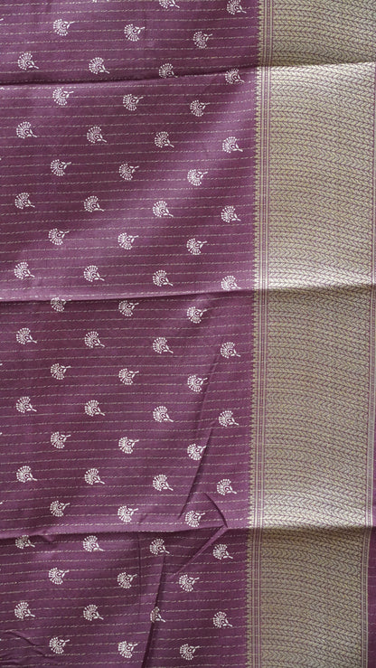 Dola Silk Saree Zari Lines-Wine