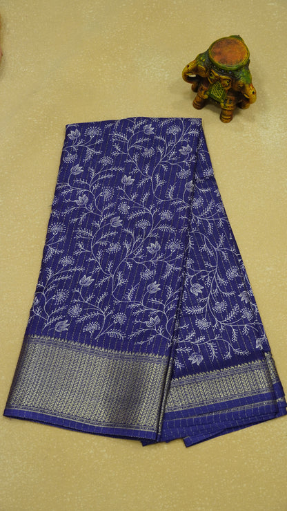 Dola Silk Saree Zari Lines-Voilet