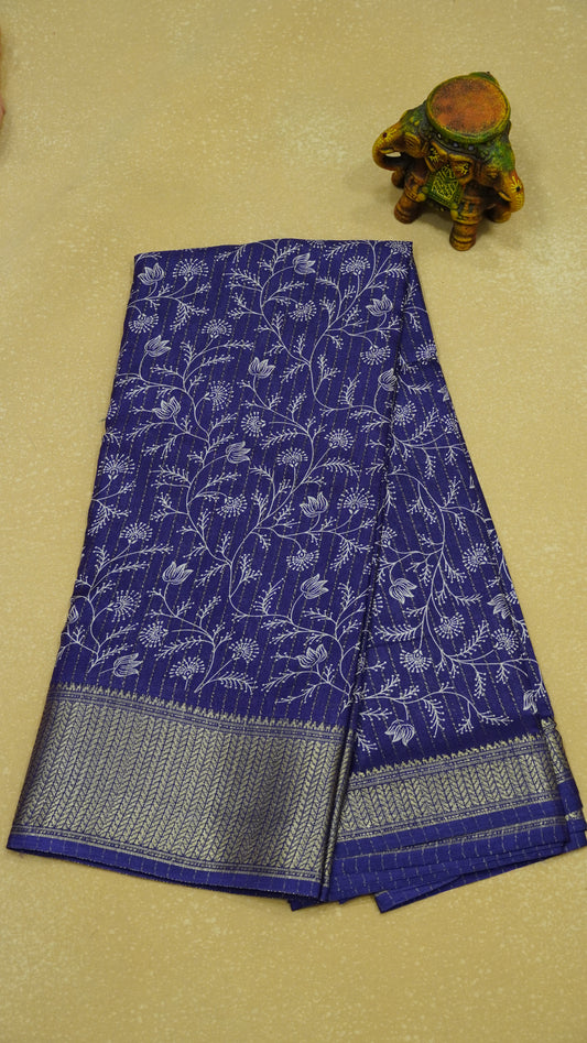Dola Silk Saree Zari Lines-Voilet