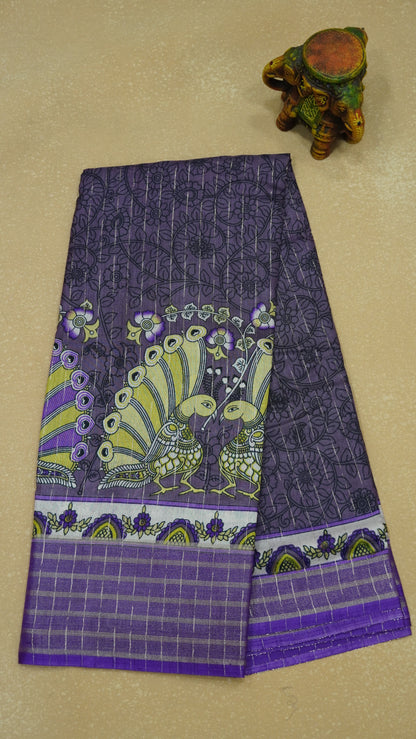 Dola Silk Saree Zari Lines-Voilet