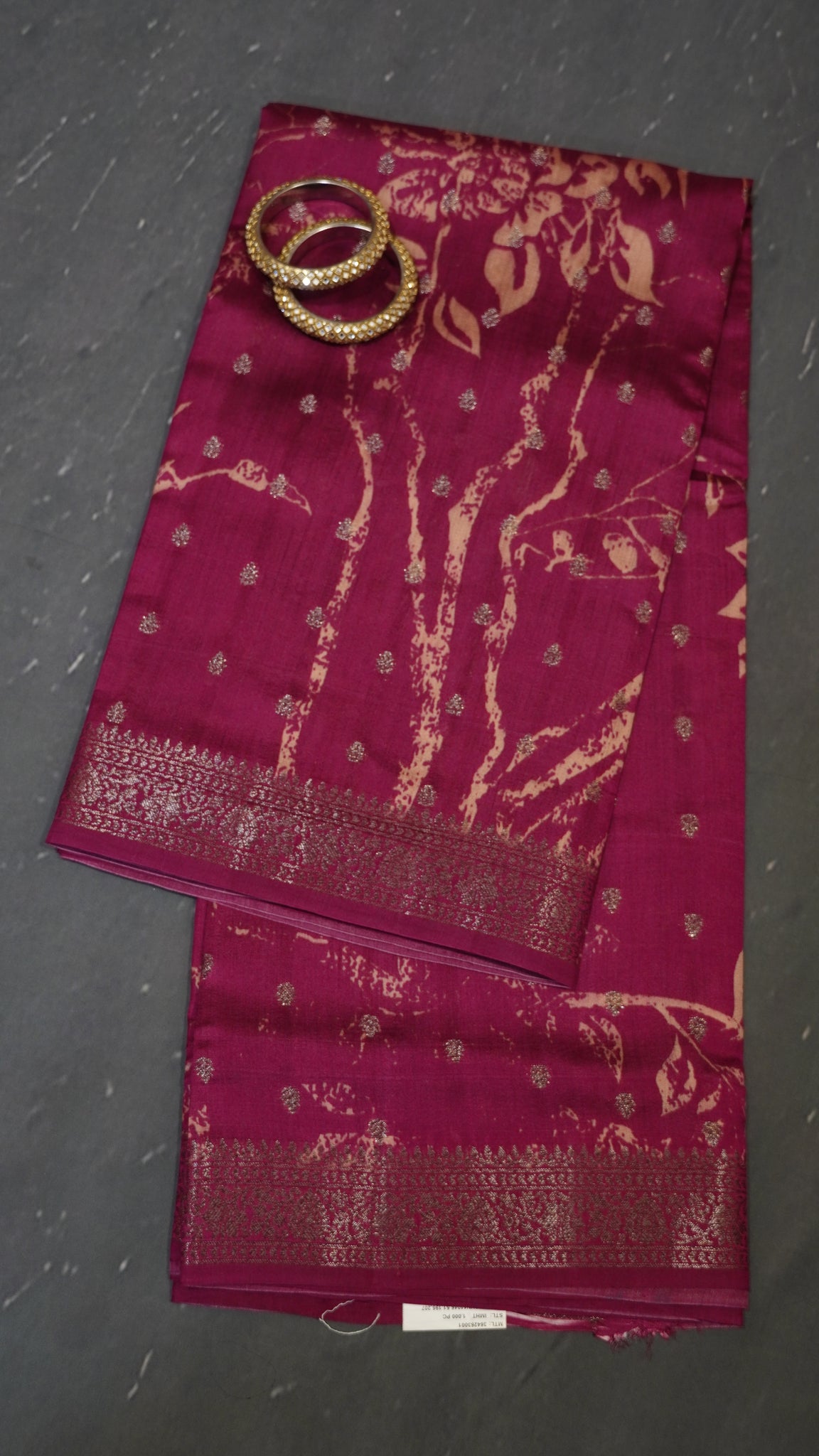 Pure  Chiniya Silk Saree - Leheriya Pattern Purple