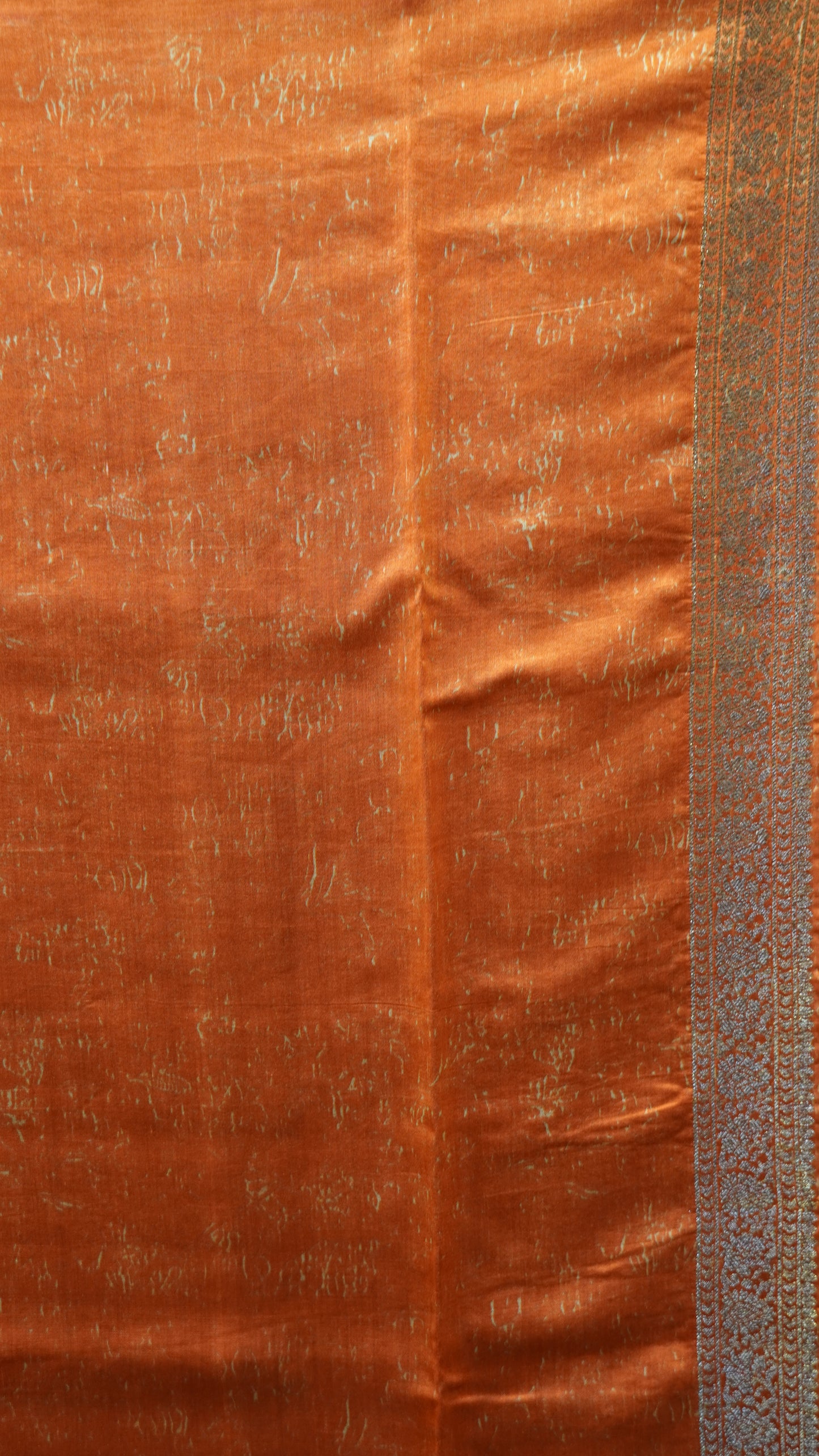 Pure Chiniya Silk Saree - Leheriya Pattern Brick Red