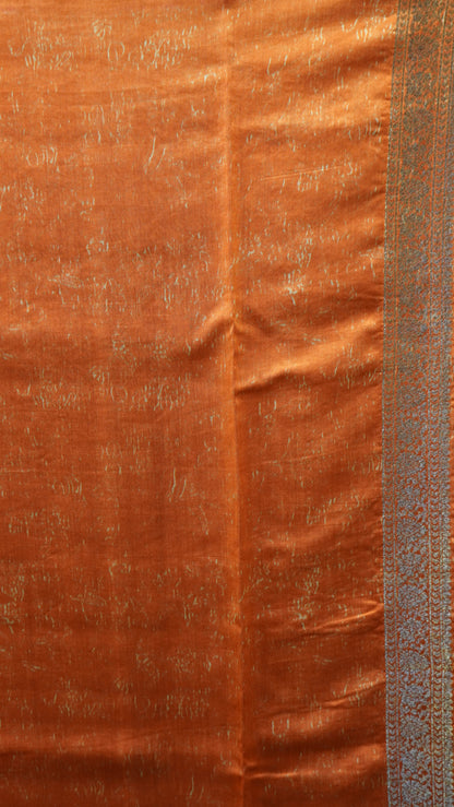 Pure Chiniya Silk Saree - Leheriya Pattern Brick Red
