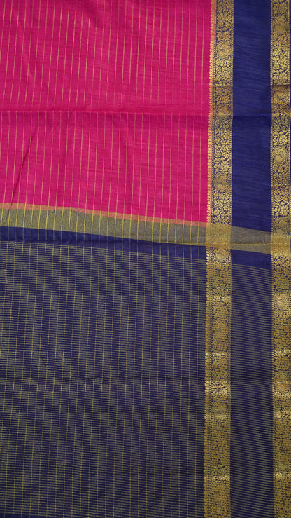 Semi Raw Silk- Retapet Border Pink