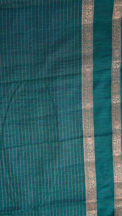 Semi Raw Silk- Retapet Border Red