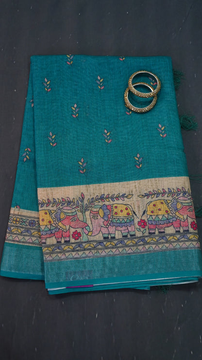 Semi Linen - Light Peacock Blue