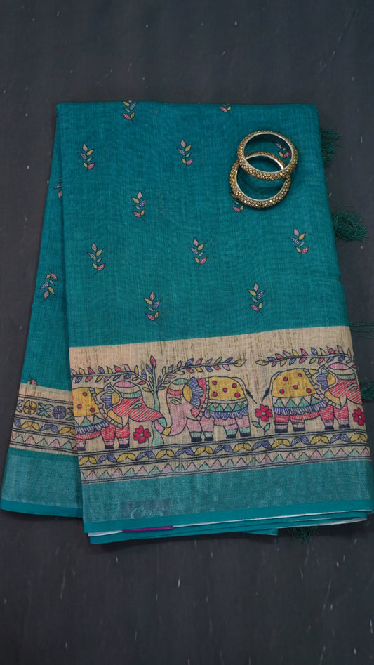 Semi Linen - Light Peacock Blue