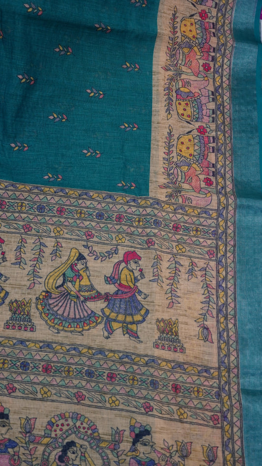 Semi Linen - Light Peacock Blue