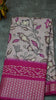 Dola Silk Saree Floral Print-Pink thumbnail