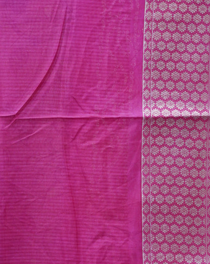 Dola Silk Saree Floral Print-Pink