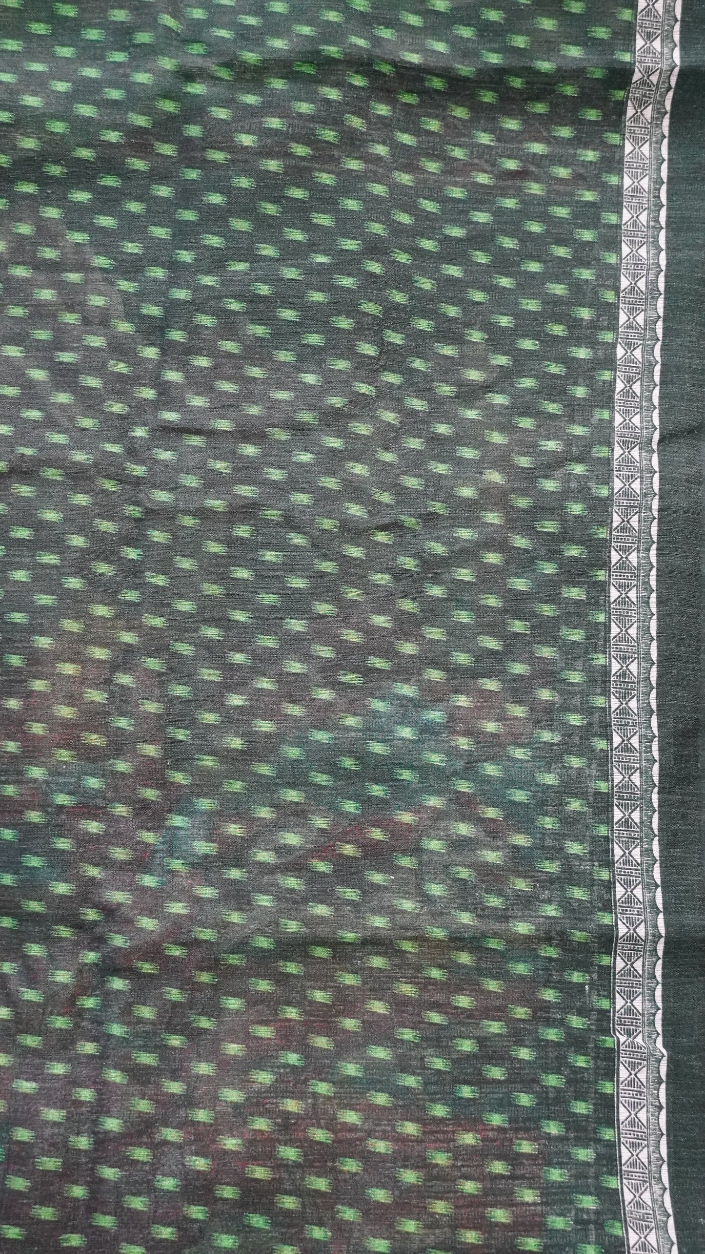 Jute Cotton Saree - Green