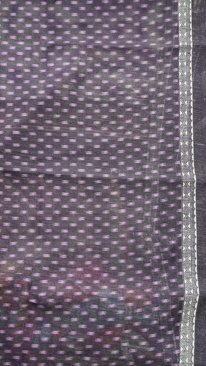 Jute Cotton Saree - Purple