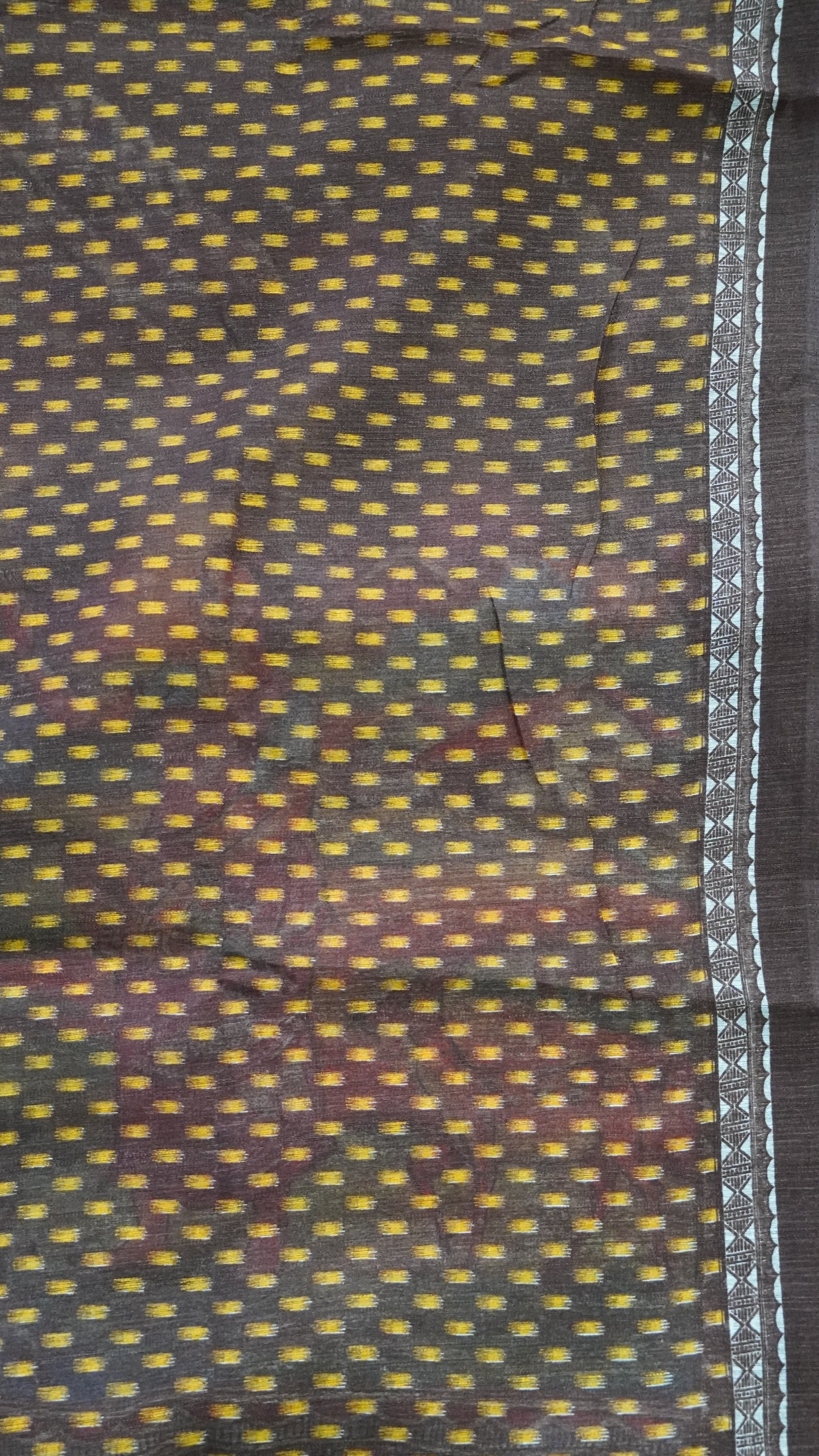 Jute Cotton Saree - Mustard