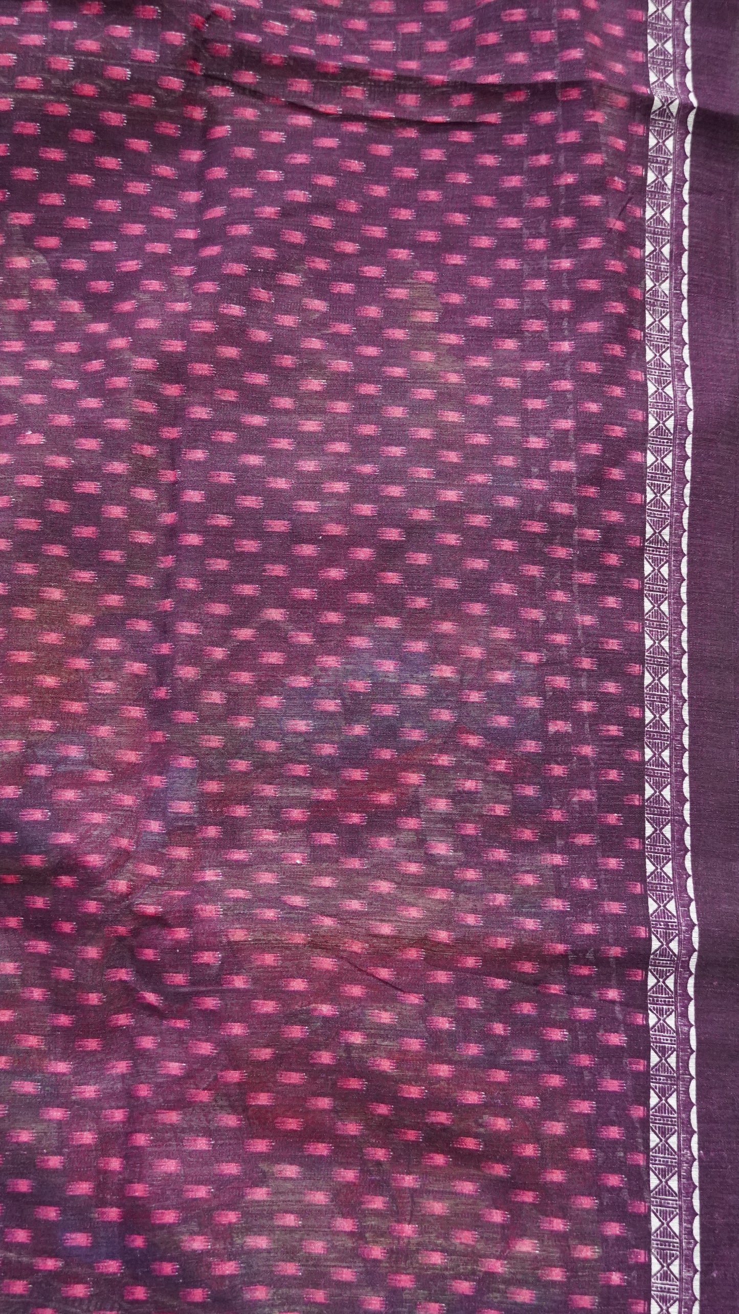 Jute Cotton Saree - Pink