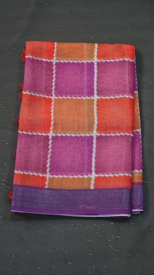 Semi Linen- Body Checks Purple