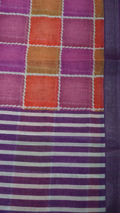 Semi Linen- Body Checks Purple