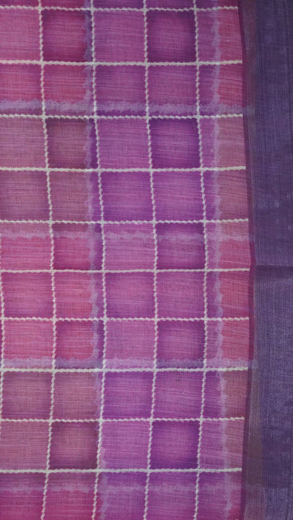 Semi Linen- Body Checks Purple