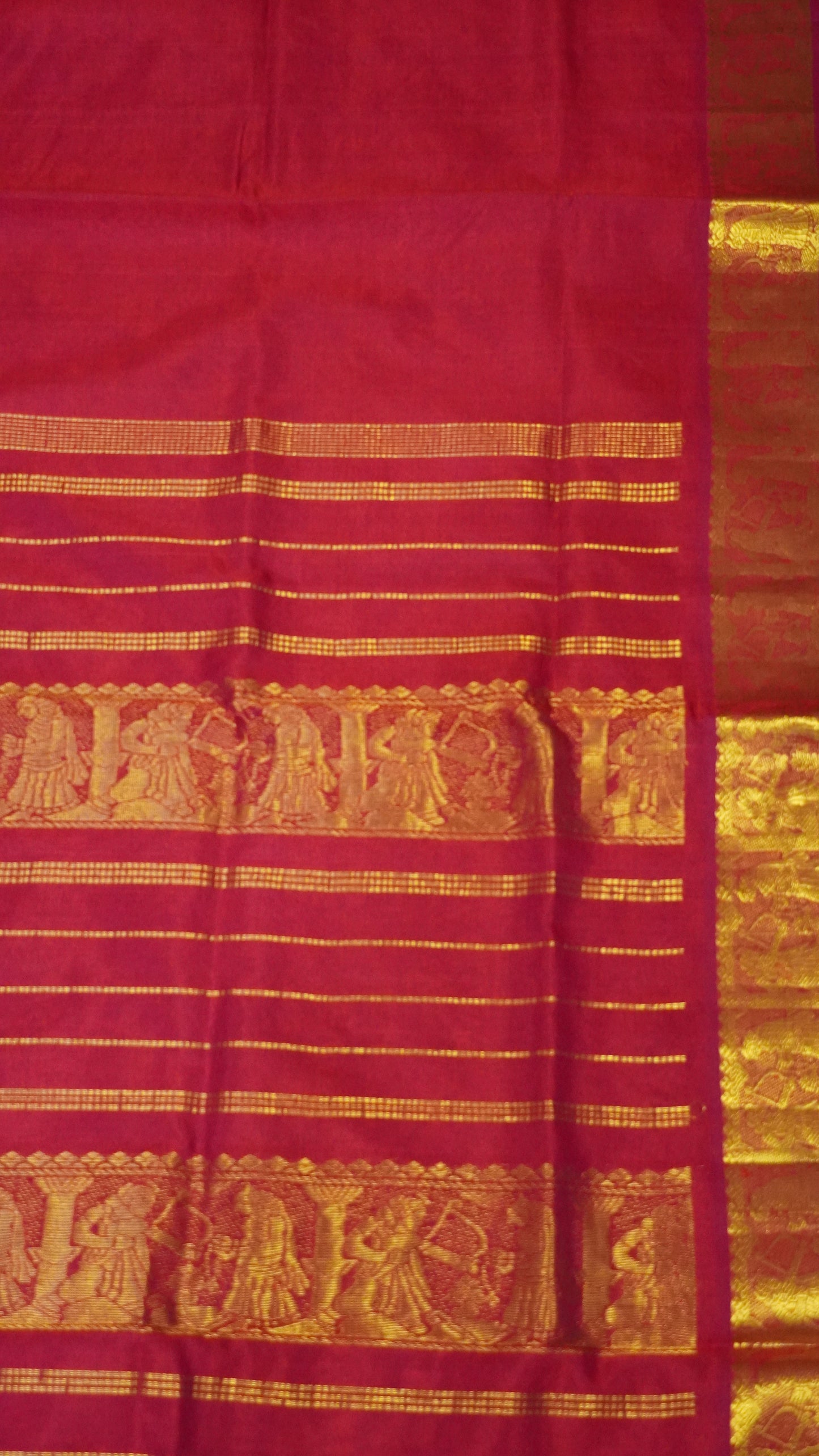 Pure Silk Cotton - Vaibhav Zari Border Red