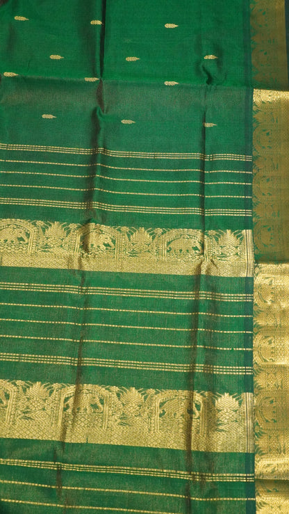 Pure Silk Cotton - Vairaoosi Bottle Green