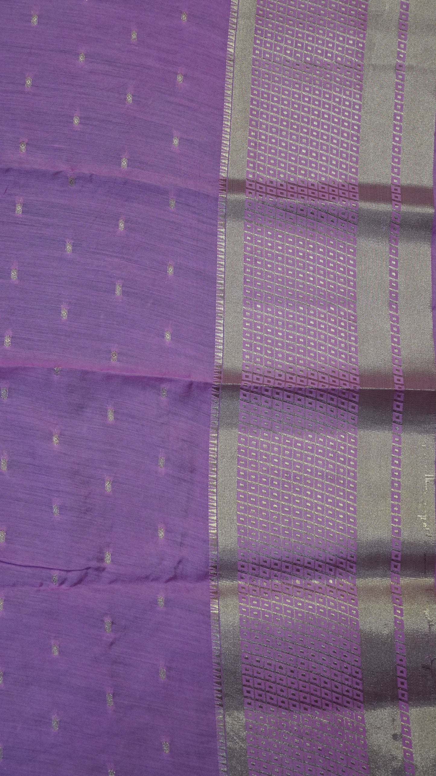Viscose Saree - Mini Square Border Rani Pink