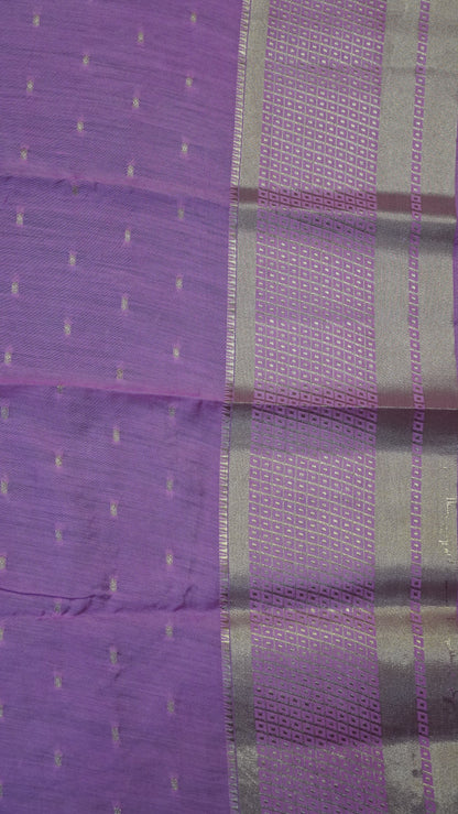 Viscose Saree - Mini Square Border Rani Pink