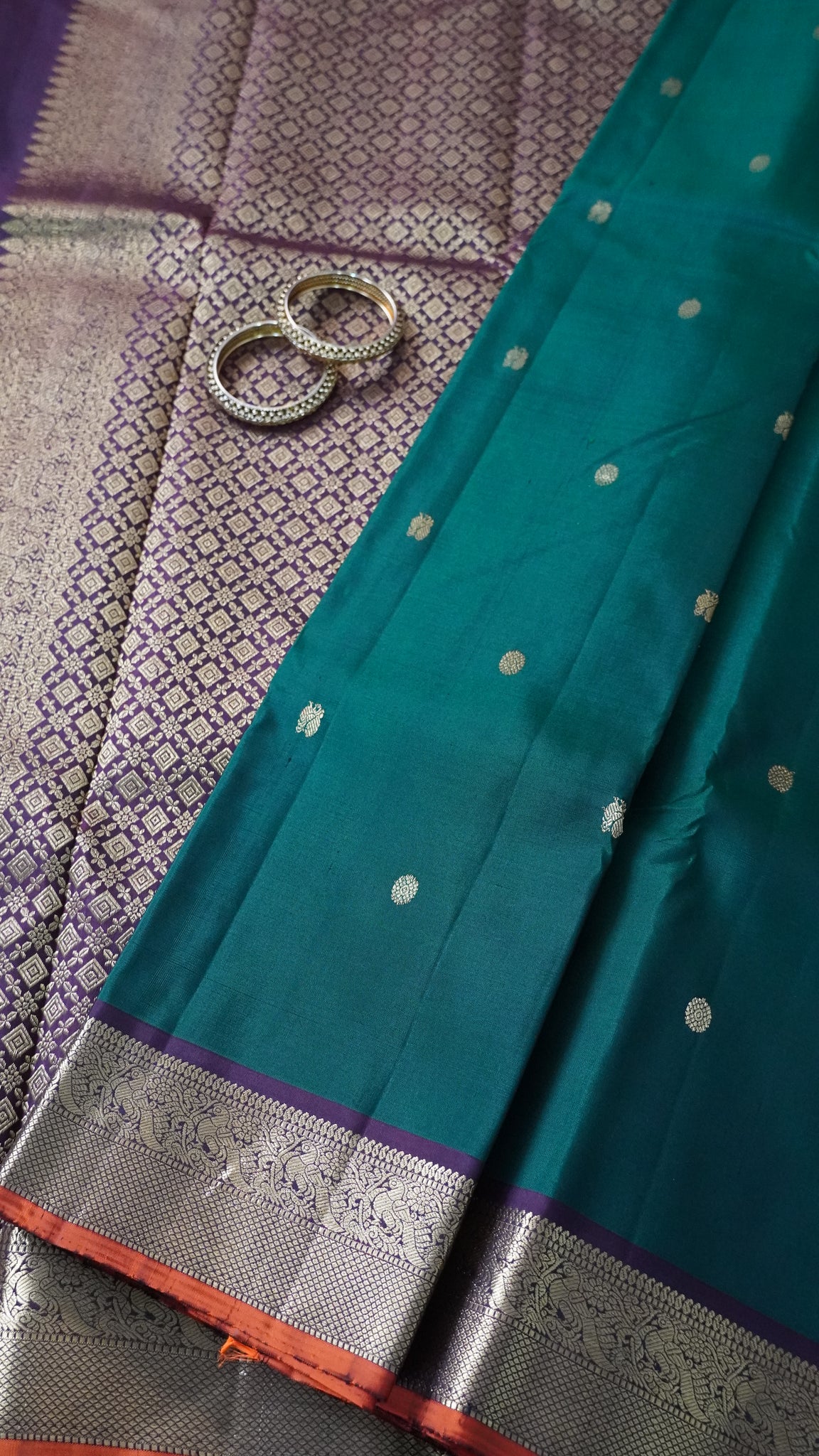 Pure Kanchipuram Silk Saree- Bottle Green