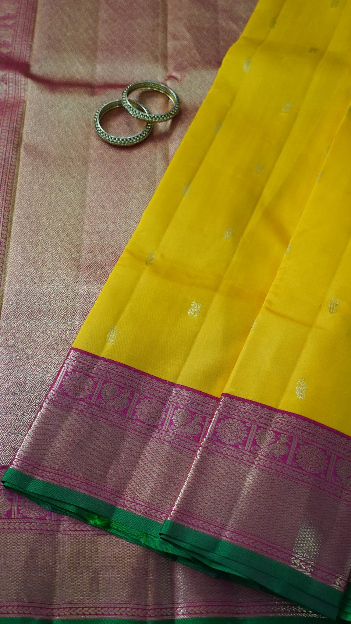 Pure Kanchipuram Silk Saree- Mango Yellow