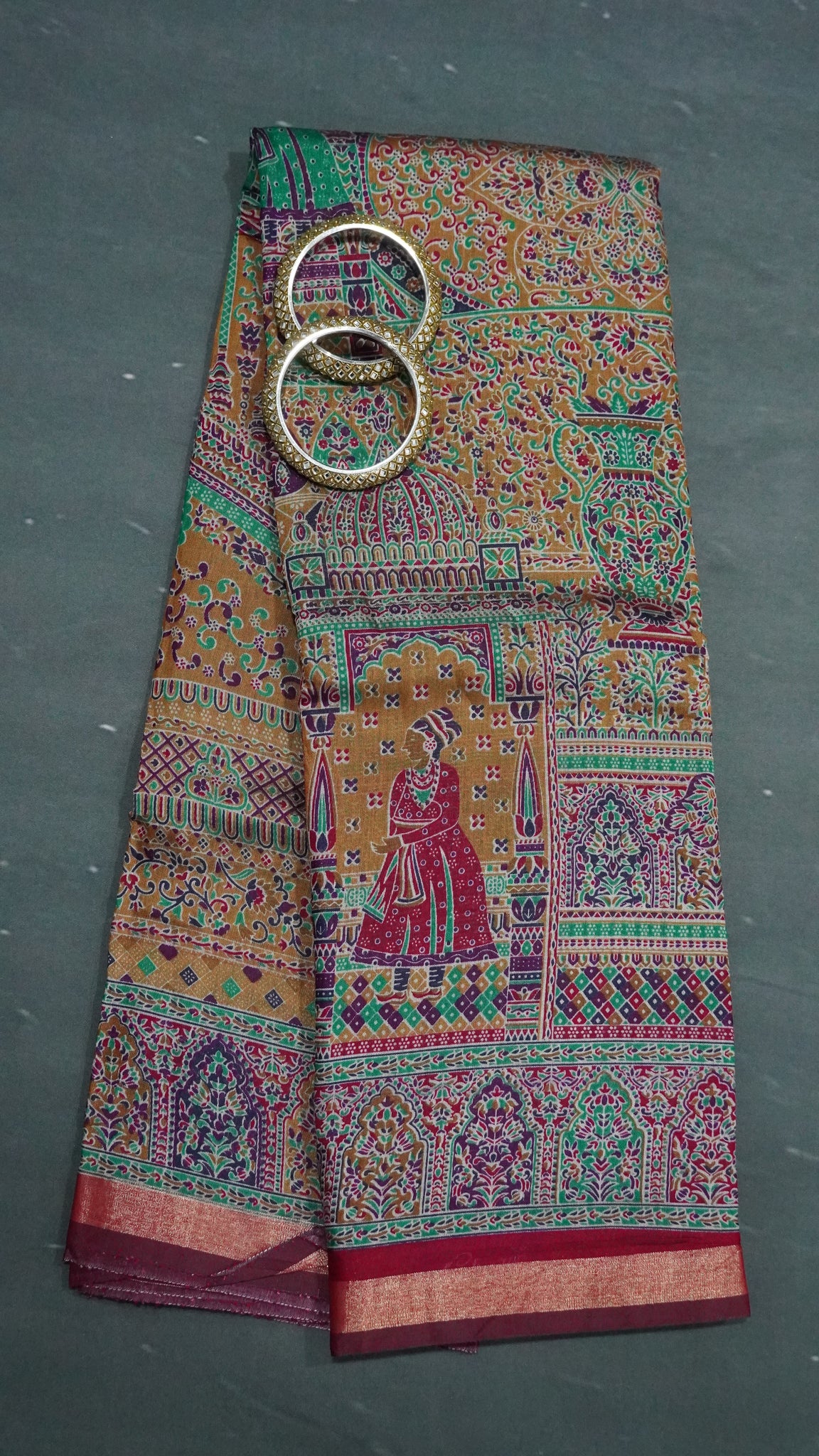Malai Cotton Saree - Golden Yellow