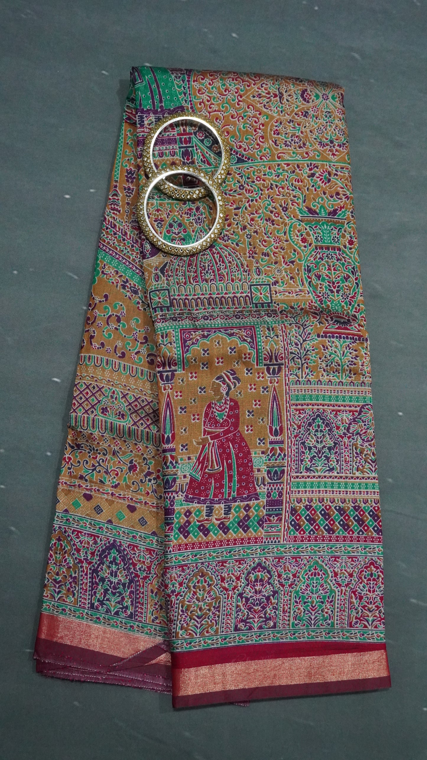Malai Cotton Saree - Golden Yellow