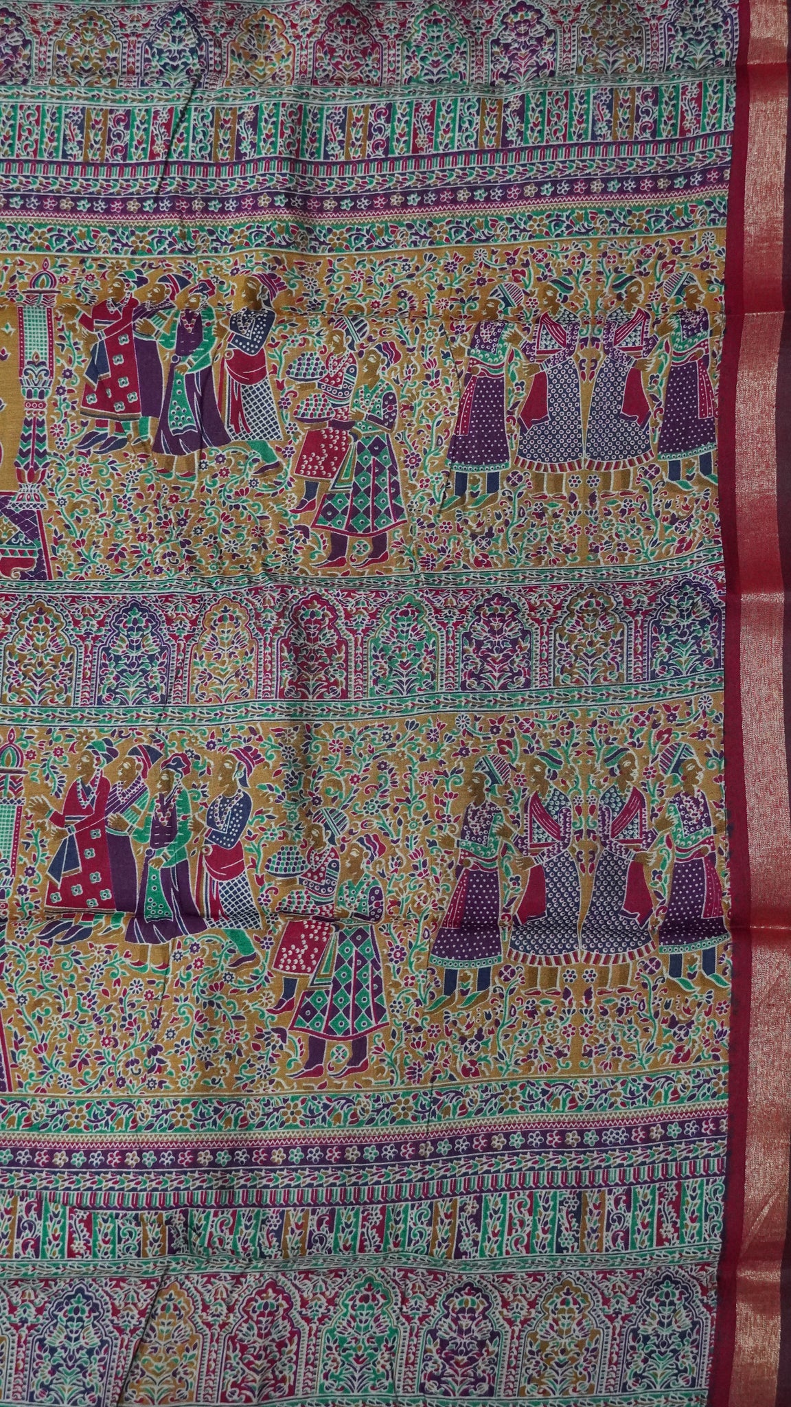 Malai Cotton Saree - Golden Yellow