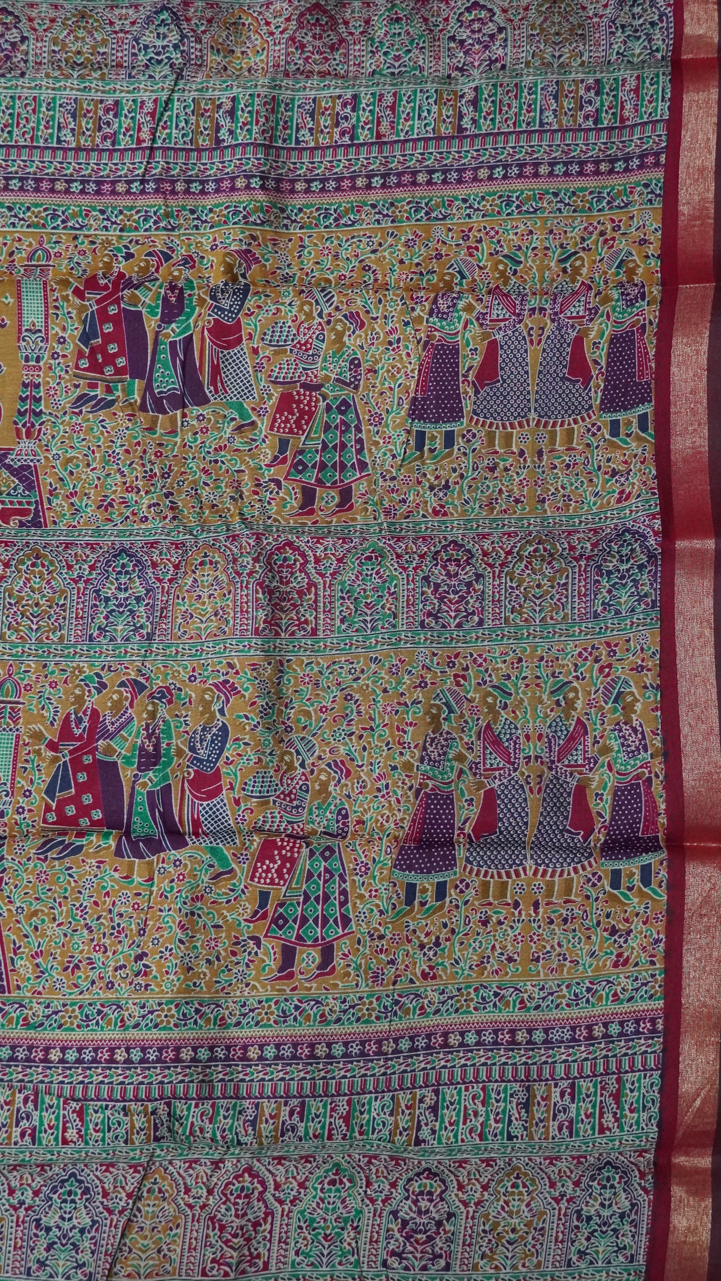 Malai Cotton Saree - Golden Yellow
