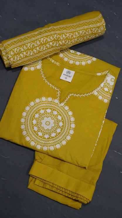 3Pcs Salwar Suit - Kolam Print