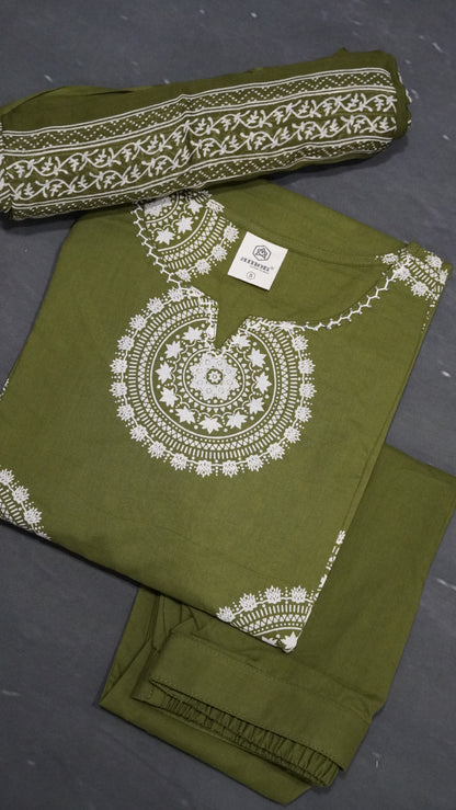 3Pcs Salwar Suit - Kolam Print