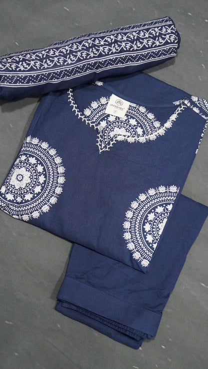 3Pcs Salwar Suit - Kolam Print