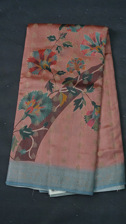 Pure Banarasi Saree Chiniya Silk - Light Pink