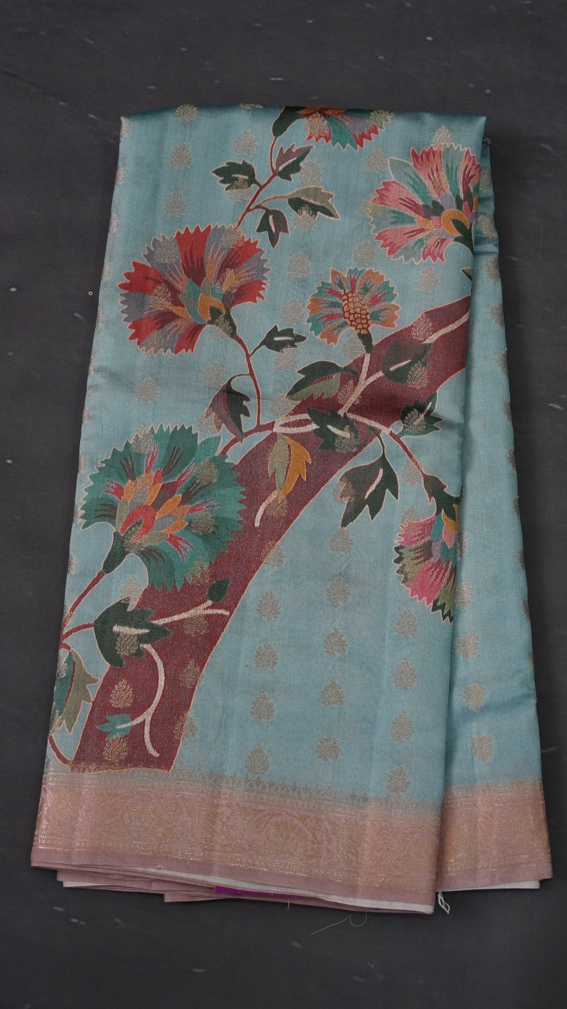 Pure Banarasi Saree Chiniya Silk - Sky Blue