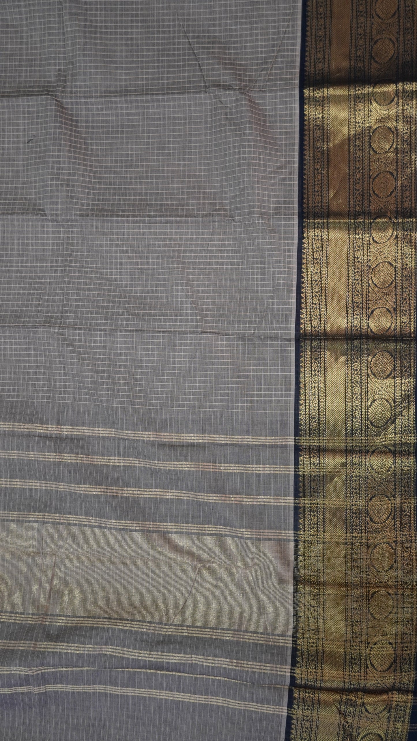 Chettinad Cotton Saree - Checks Beige
